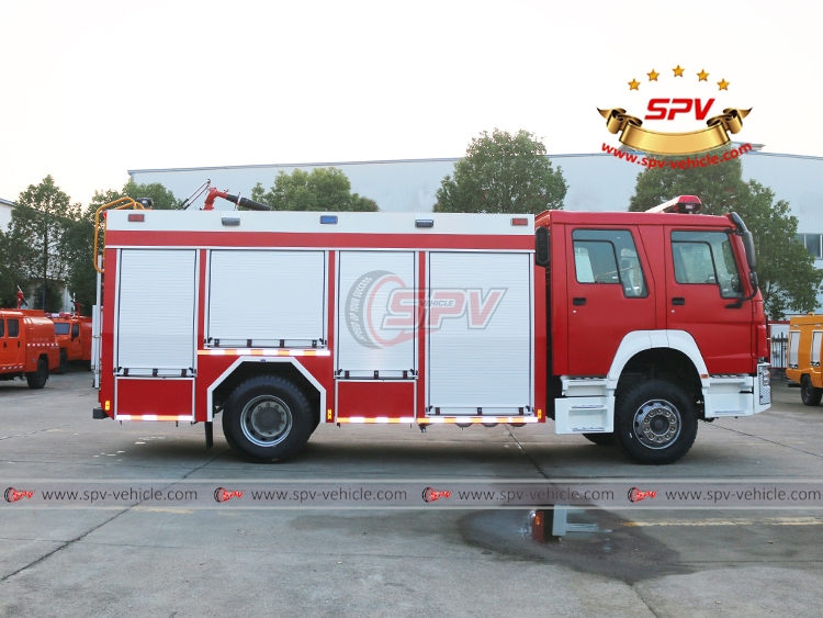 Sinotruk 6 CBM Fire Service Truck - Right Side View